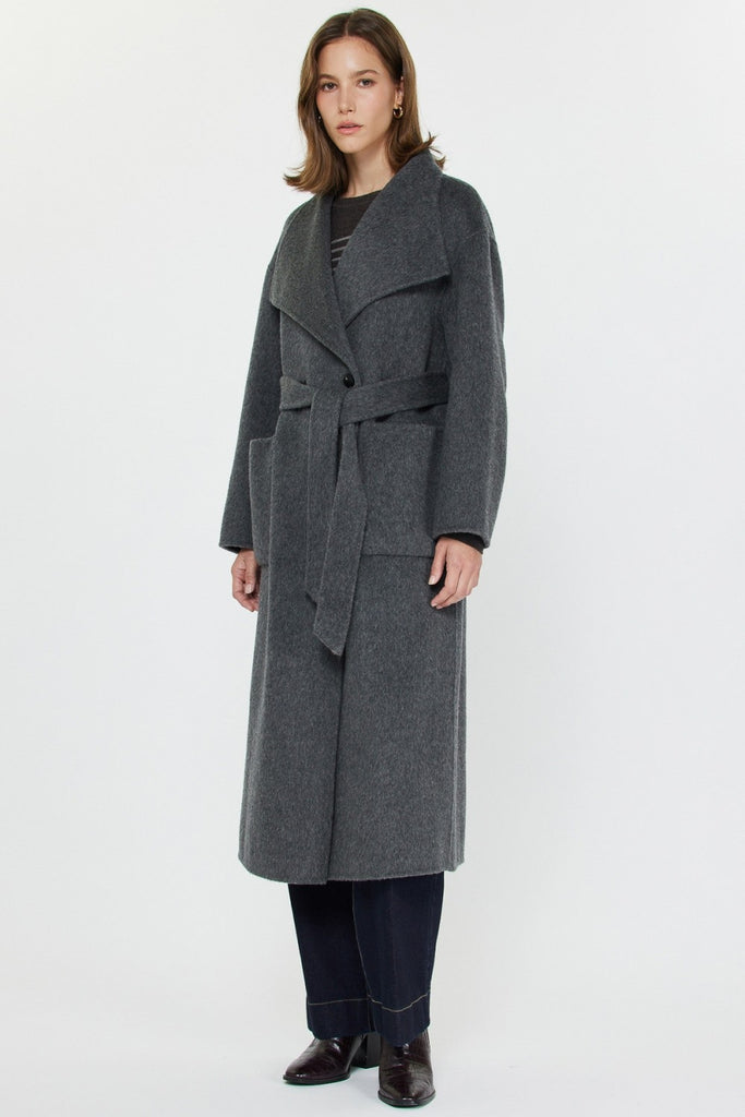 Lucia Wool Coat - Charcoal– ANNA GRACE